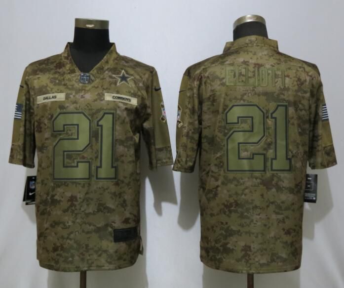 Men Dallas Cowboys #21 Elliott Nike Camo Salute to Service Limited NFL Jerseys->los angeles rams->NFL Jersey